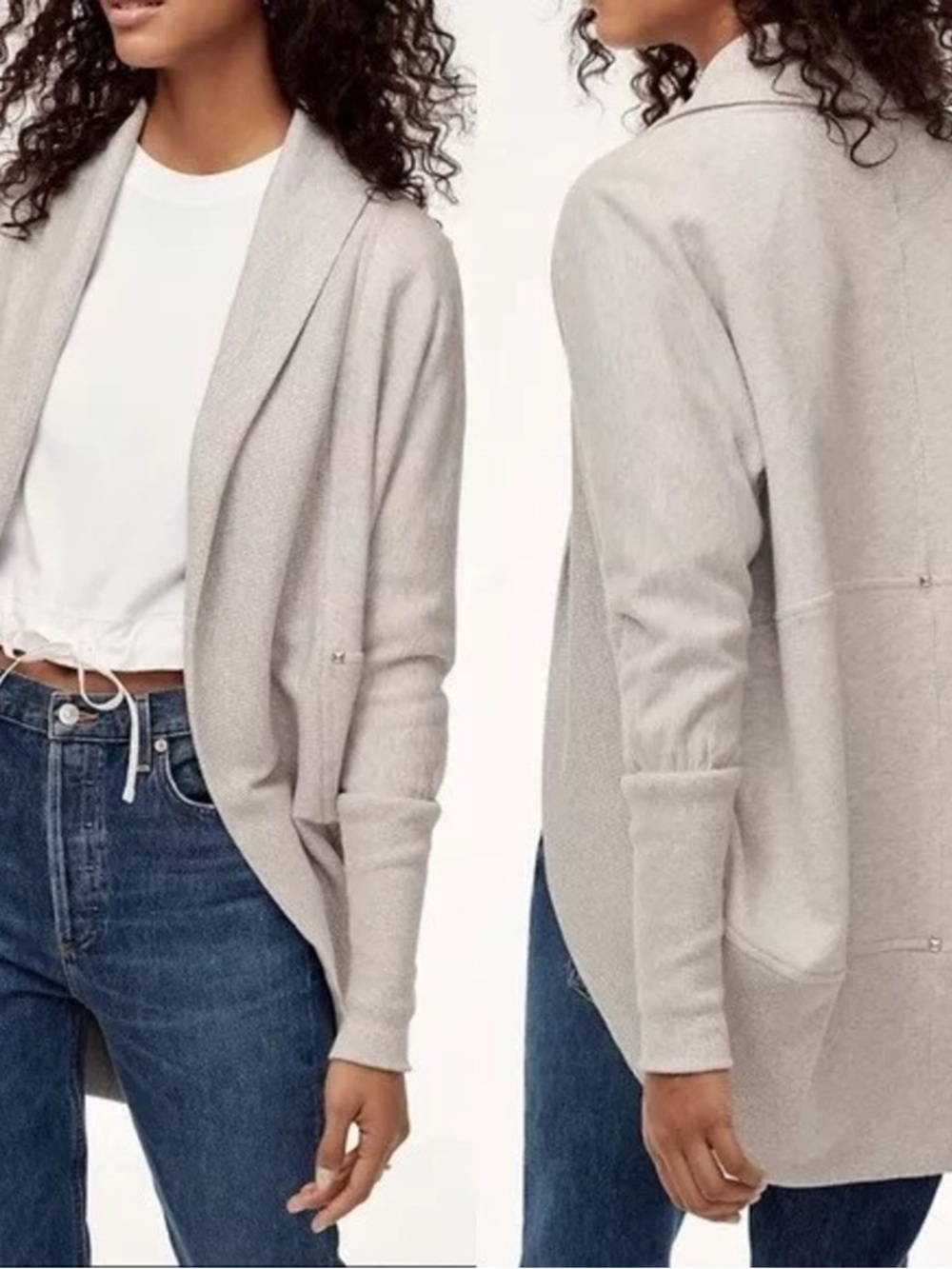 Artitzia Wilfred Light Gray Open-Front Women's Cardigan Sweater